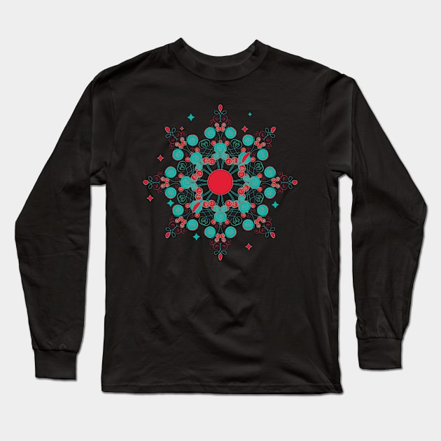 Winter Star Mandala Long Sleeve T-Shirt by emma17